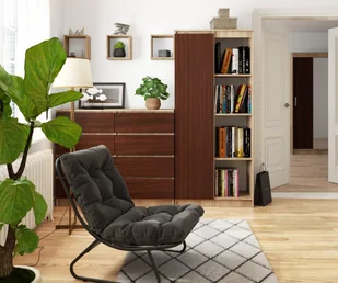 REGAŁ BIUROWY R 80 cm CLP 1 DRZWI 4 PÓŁKI SONOMA / WENGE - Regały biurowe - miniaturka - grafika 7