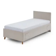 Łóżeczka i kojce - Beżowe tapicerowane łóżko dziecięce ze schowkiem ze stelażem 90x200 cm Cool – Meise Möbel - miniaturka - grafika 1
