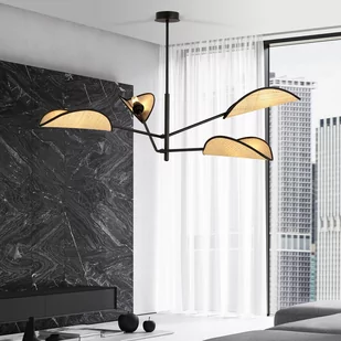 Emibig Vene lampa sufitowa 4-punktowa czarna/rattan 1160/4 1160/4 - Lampy sufitowe - miniaturka - grafika 4