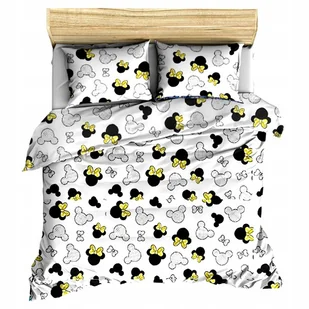 pościel bawełna lux 160x220 + 2 poszewka B 255-1 miki żółta - Pościel - miniaturka - grafika 1