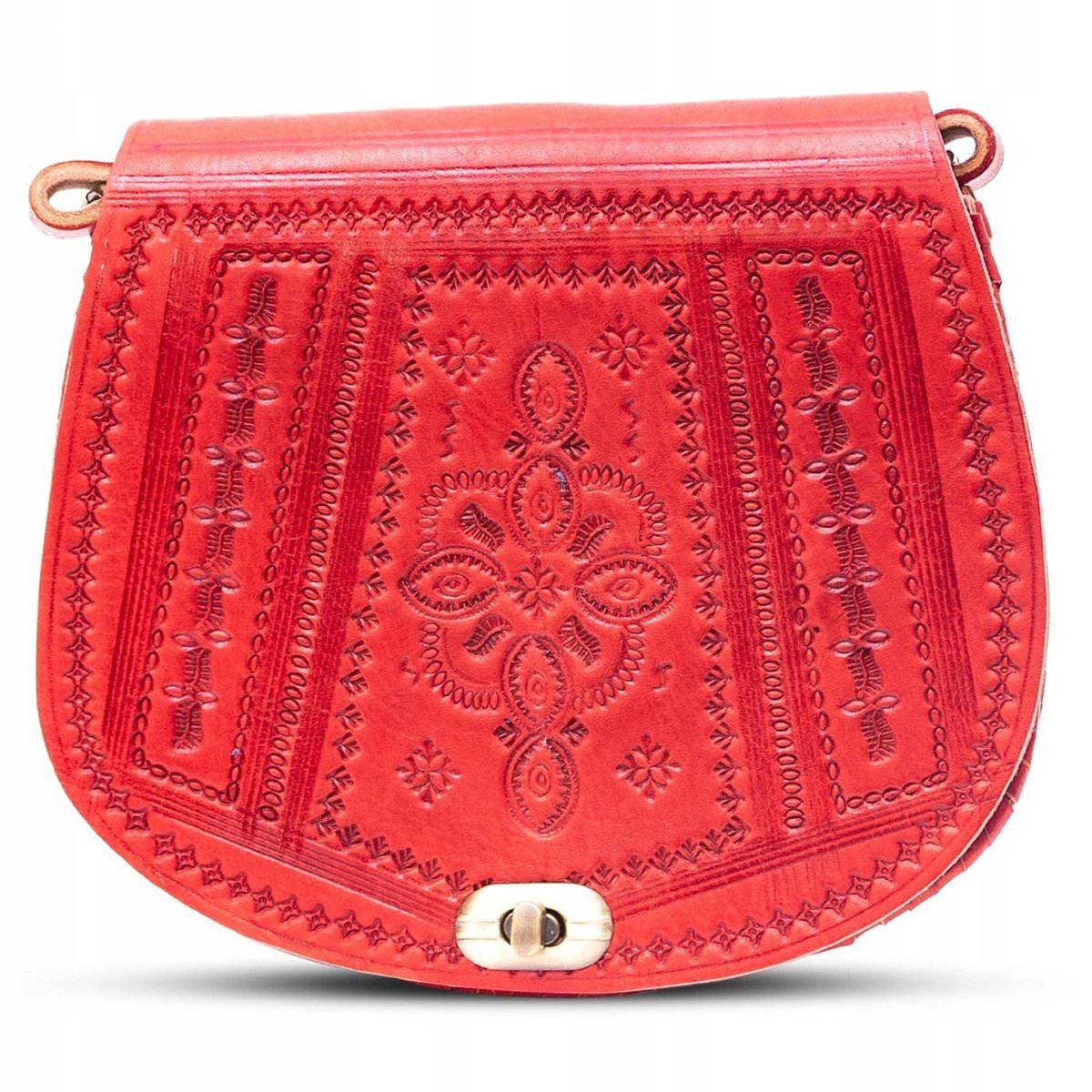 Torebka Damska Listonoszka Skórzana Na Ramię Orientalna Etniczna Z Maroko