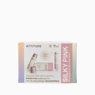 Attitude Oceanly, Zestaw kosmetyków Silky Pink: błyszczyk, róż, rozświetlacz - Zestawy kosmetyków damskich - miniaturka - grafika 1