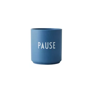 Niebieski porcelanowy kubek Design Letters Favourite Pause - Kubki - miniaturka - grafika 1
