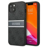 Etui i futerały do telefonów - Guess 4G Printed Stripe - Etui iPhone 13 szary GUHCP13M4GDGR - miniaturka - grafika 1