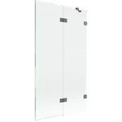 Parawany nawannowe - Mexen Lunar parawan nawannowy 2-skrzydłowy prawy 100 x 150 cm, transparent, gun metal - 897-100-100-95-00-P - miniaturka - grafika 1