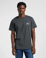 Koszulki męskie - LEE REGULAR LOGO TEE WASHED BLACK 112364551 S - miniaturka - grafika 1
