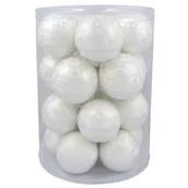 Bombki - Bombka szklana 4 cm 20 sztuk biały - miniaturka - grafika 1