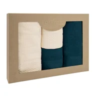 Ręczniki - Ręcznik D Bawełna 100% Solano Ecru + Granat (P) 2x50x90+2x70x140 kpl. - miniaturka - grafika 1