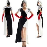 Stroje karnawałowe - Sukienka Cruella De Mon 101 Dalmatyńczyków Strój Kostium Przebranie Dorośli M L 170 176 Cm - miniaturka - grafika 1
