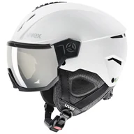Kaski narciarskie - Uvex Instinct Visor, kask narciarski z wizjerem, biały - miniaturka - grafika 1