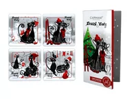 Pozostałe akcesoria świąteczne - Kpl. 4 podkładek korkowych - Koci świat, świąteczne koty (CARMANI) - miniaturka - grafika 1