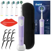 Końcówki do szczoteczek elektrycznych - Oral-B Vitality Pro D103 Lilac Violet + końcówki zamienne + etui czarne + wykałączki + usta - miniaturka - grafika 1