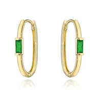 Kolczyki - Kolczyki złote Au 585 z Zielonym Kamieniem - miniaturka - grafika 1