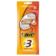 Maszynki do golenia i wkłady - BiC Maszynka do golenia 3 Sensitive 4 sztuki - miniaturka - grafika 1