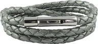 Naszyjniki męskie - König Design skórzany naszyjnik skórzany pasek skórzana bransoletka 5 mm męski naszyjnik 17 cm - 100 cm pleciony, długość: 24 centymetry, kolor: szary metalik - miniaturka - grafika 1