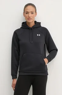 Under Armour bluza Armour Fleece damska kolor czarny z kapturem gładka 1386507 - Bluzy damskie - miniaturka - grafika 1