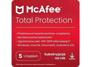 Kod aktywacyjny MCAFEE Program Total Protection (5 urządzeń, 1 rok) - Programy antywirusowe - miniaturka - grafika 1