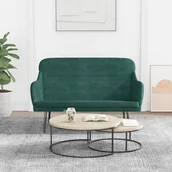Ławki do przedpokoju - Lumarko Ławka ciemnozielona, 110x76x80 cm, obita aksamitem  - miniaturka - grafika 1