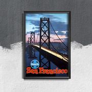 Plakaty - Plakatyw  stylu retro San Francisco A1 60x85cm bez ramki pion - miniaturka - grafika 1