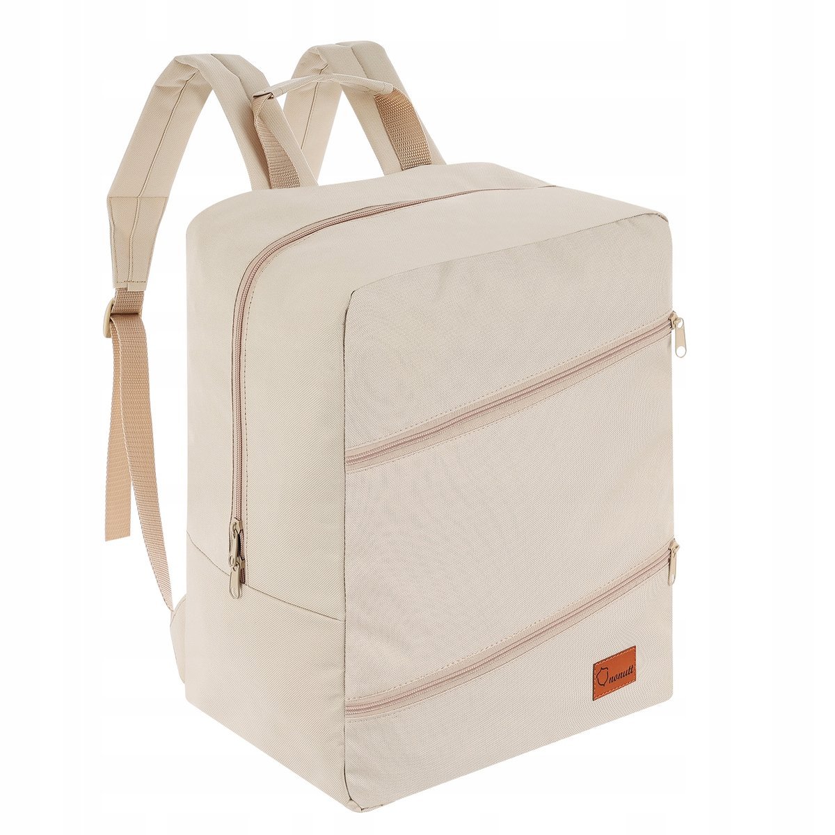 PLECAK NONUTT BAGAŻ PODRĘCZNY DO SAMOLOUT 24L 40X20X25 BEŻOWY DWA SKOSY