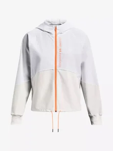 Damska kurtka Under Armour  Woven FZ Jacket-WHT M - Kurtki i kamizelki sportowe damskie - miniaturka - grafika 1