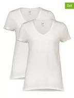 Koszulki i topy damskie - GAP Koszulki (2 szt.) w kolorze białym - miniaturka - grafika 1