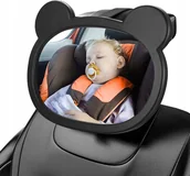 Akcesoria do fotelików - Lusterko Samochodowe Na Tylnie Siedzenie Dla Dziecka Bezpieczeństwo Czarne - miniaturka - grafika 1