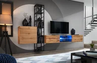 Meblościanki - ASM Meble Meblościanka SWITCH MET VI dąb wotan do nowoczesnego salonu ASM Meble - miniaturka - grafika 1