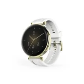 Smartwatch - Hama Fit Watch 7000 Złota koperta z białym paskiem - miniaturka - grafika 1