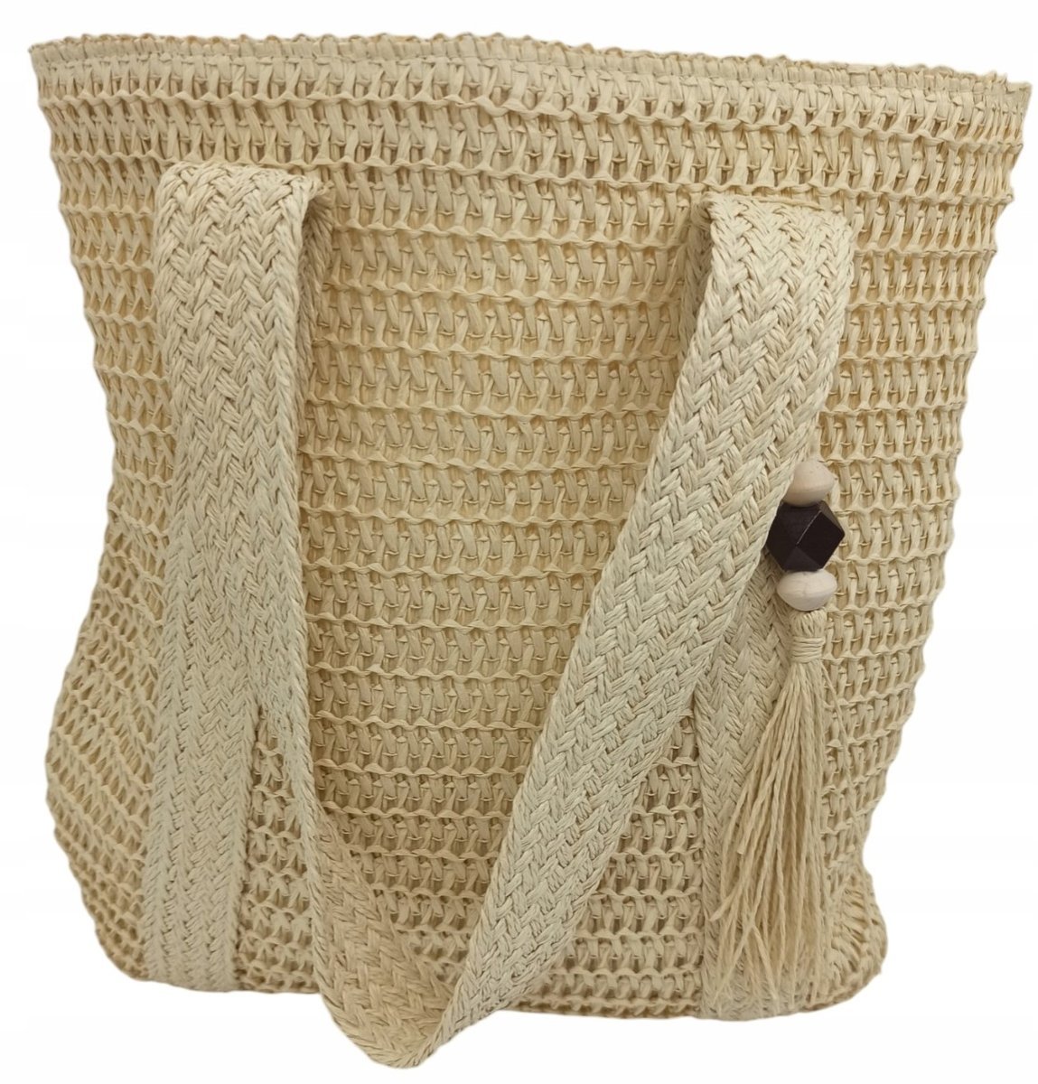Torba Plażowa Boho Zaplatana Miejska Shopperka na Plażę na Zakupy Duża