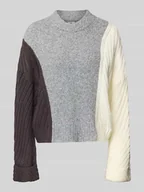 Swetry damskie - Sweter z dzianiny o kroju oversized z okrągłym dekoltem model ‘PHOENIX’ - miniaturka - grafika 1
