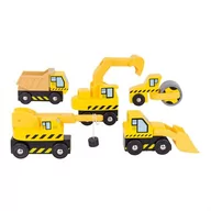 Zabawki zręcznościowe - Bigjigs Toys, pojazdy budowlane dla kolejek drewnianych - miniaturka - grafika 1