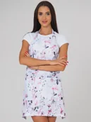 Odzież medyczna - Aurii Fartuszek Kosmetyczny Alicante - Białe Magnolie - miniaturka - grafika 1