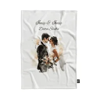 Koce - Koc pluszowy ślubny wzór LS17 | przysięga małżeńska 135 x 100 cm - miniaturka - grafika 1