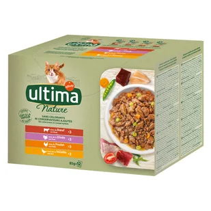 38 + 10 gratis! Ultima, karma mokra dla kota, 48 x 85 g - Nature, wybór mięsny (wołowina, indyk, kurczak, drób) - Mokra karma dla kotów 38 + 10 gratis! Ultima, karma mokra dla kota, 48 x 85 g - Nature, wybór mięsny (wołowina, indyk, kurczak, drób) - Mokra karma dla kotów - miniaturka - grafika 1