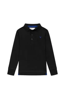 Bluzki dla chłopców - Bawełniana bluzka polo dla chłopca czarna - grafika 1