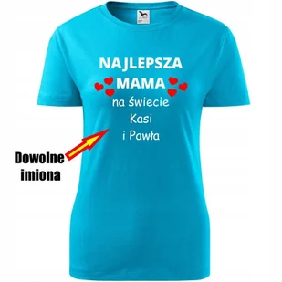 Damska Koszulka na Dzień Mamy Najlepsza mama na świecie na Prezent dla Niej turkusowy XXL - Koszulki i topy damskie Damska Koszulka na Dzień Mamy Najlepsza mama na świecie na Prezent dla Niej turkusowy XXL - Koszulki i topy damskie - miniaturka - grafika 1