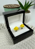 Spinki do mankietów i krawatów - SPINKI DO MANKIETÓW koszuli mankietu kask żółty - miniaturka - grafika 1