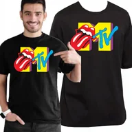 Koszulki męskie - Koszulka Męska Z Nadrukiem Mtv Jakość Muzyka Premium M 3403 Czarna - miniaturka - grafika 1