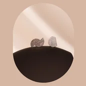 Kolczyki - Czarne asymetryczne kolczyki Przesunięte koła - sztyfty - miniaturka - grafika 1