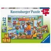 Puzzle - Ravensburger Puzzle 2 x 12 elementów. W supermarkecie - miniaturka - grafika 1
