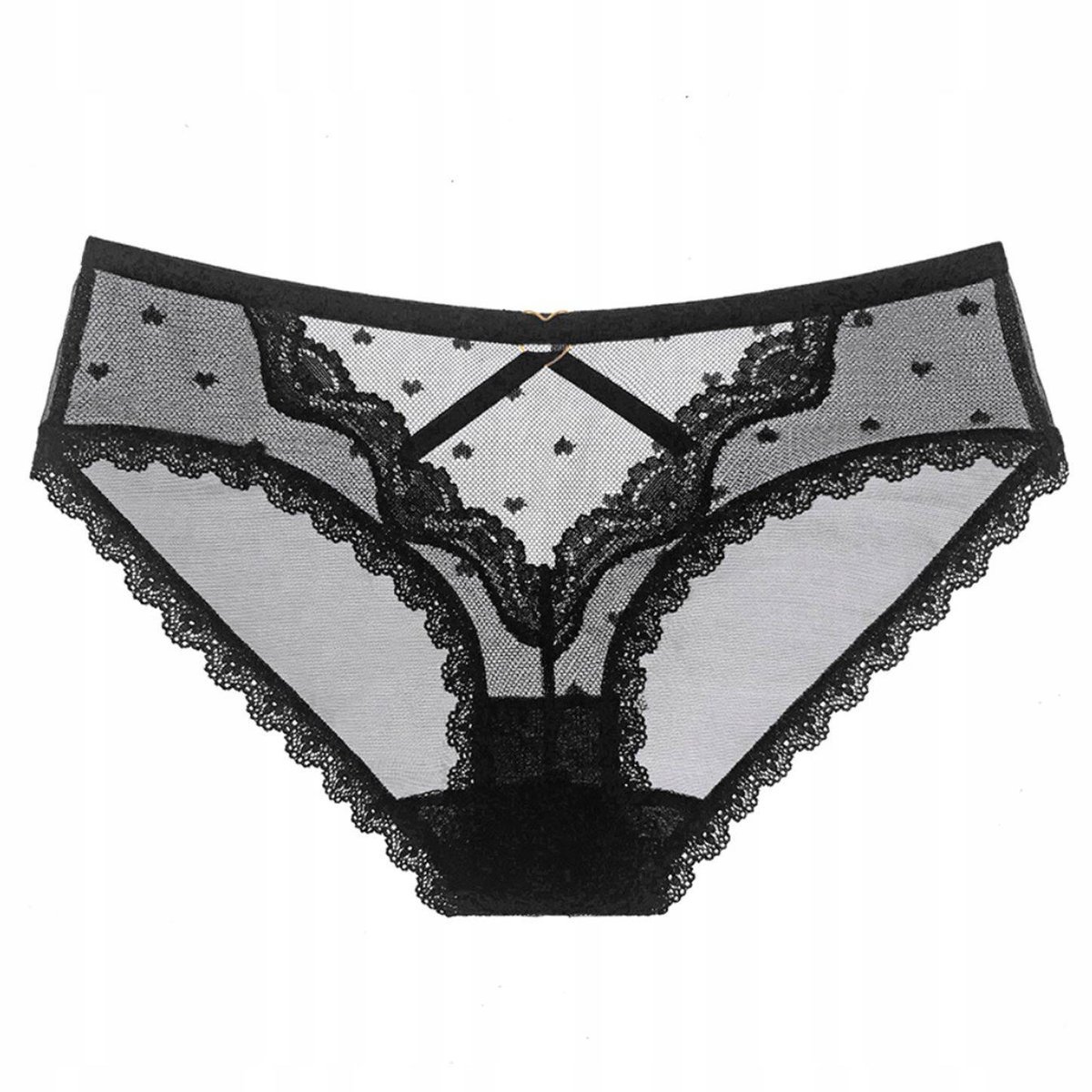 Figi damskie paseczki majtki z koronką - S/M