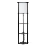 Lampy stojące - Półka lampa podłogowa Menno 44798/81/30 Lucide MDF czarna beżowa - miniaturka - grafika 1