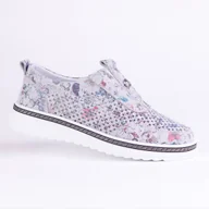 Półbuty damskie - Półbuty damskie ażurowe GOODIN GD-RS-2103 skóra wsuwane lekkie kwiaty 39 - miniaturka - grafika 1