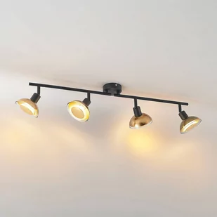 Lindby Erin spot sufitowy LED czarny/złoty 4-pkt. - Lampy sufitowe - miniaturka - grafika 3