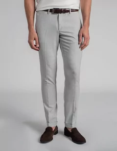spodnie olivadi beżowy slim fit - Spodnie męskie - miniaturka - grafika 1