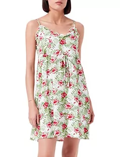 VERO MODA Damska sukienka Vmeasy Short FRL Strap Dress WVN Ga, Snow White/Aop:fia, XS - Sukienki - miniaturka - grafika 1