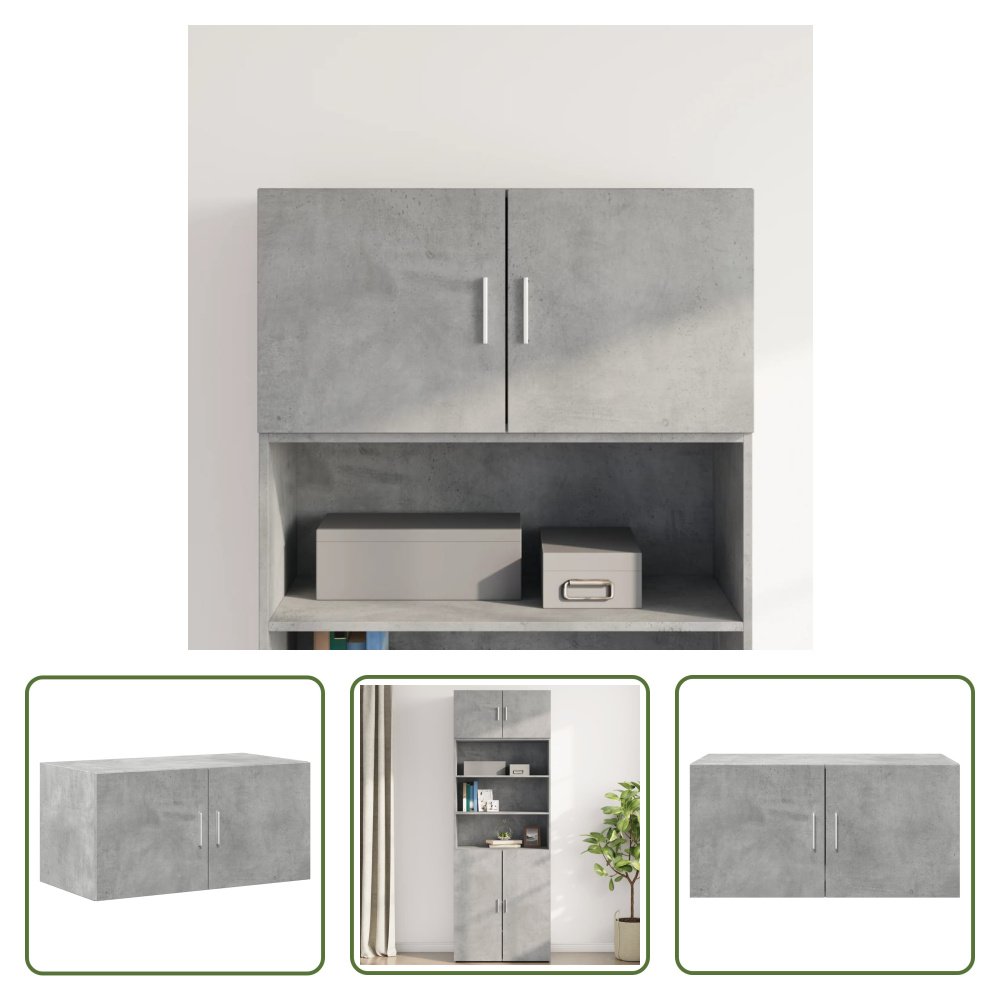 The Living Store szafka ścienna betonowa szara 80x42,5x40 cm materiał drewnopochodny
