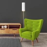 Lampy stojące - Biała lampa stojąca do salonu w stylu glamour FLORENCJA GOLD - miniaturka - grafika 1