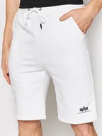 Spodnie sportowe męskie - Alpha Industries Szorty sportowe Basic 116363 Biały Regular Fit - miniaturka - grafika 1
